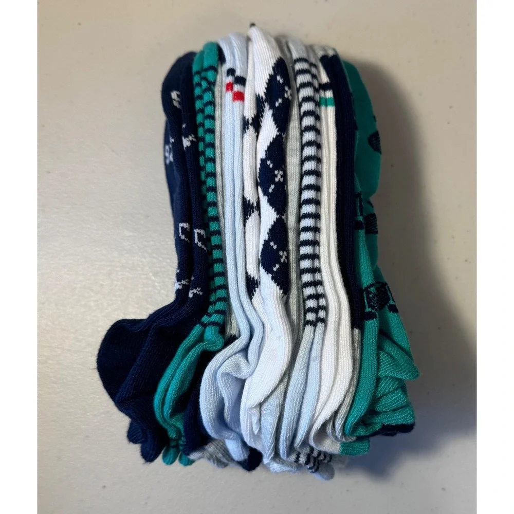 No‎ Boundaries Socks Women 4-10 Multicolor Low Cut 10 Pairs Sporty Green NEW